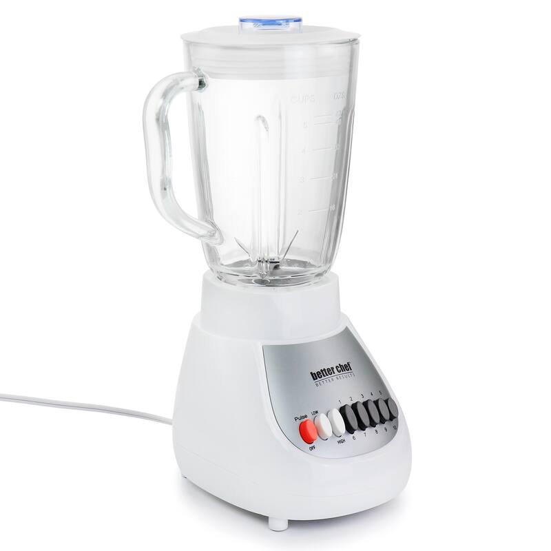Better Chef 10-Speed 350 Watt 42 Ounce Glass Jar Blender in White