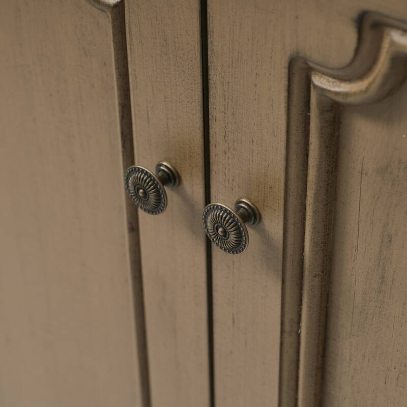 30" Vintage Bathroom Vanity with Ceramic Sink, Bathroom Vanity Cabinet with Antique Pulls, Bathroom Storage Cabinet