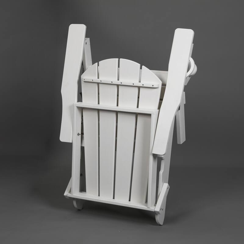 HDPE Folding Adirondack Chair with Dual Cup Holder - Composite Adirondack Chair with Wood Texture