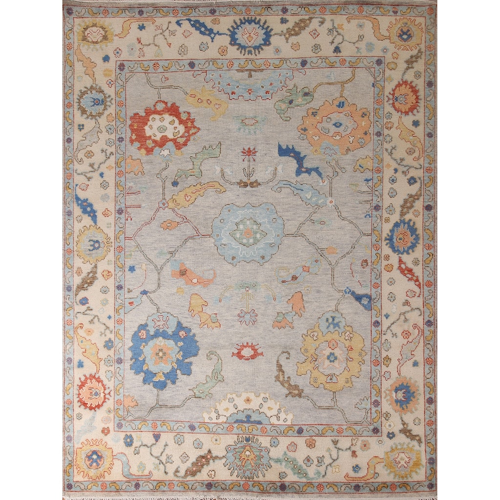 Oushak Oriental Area Rug Handmade Wool Carpet - 8'2" x 9'7"