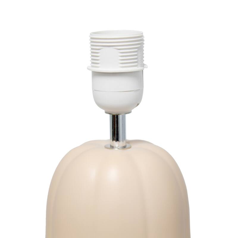 Hello Fall Ceramic Table Lamp with White Drum Shade - 17.75" - Taupe Brown