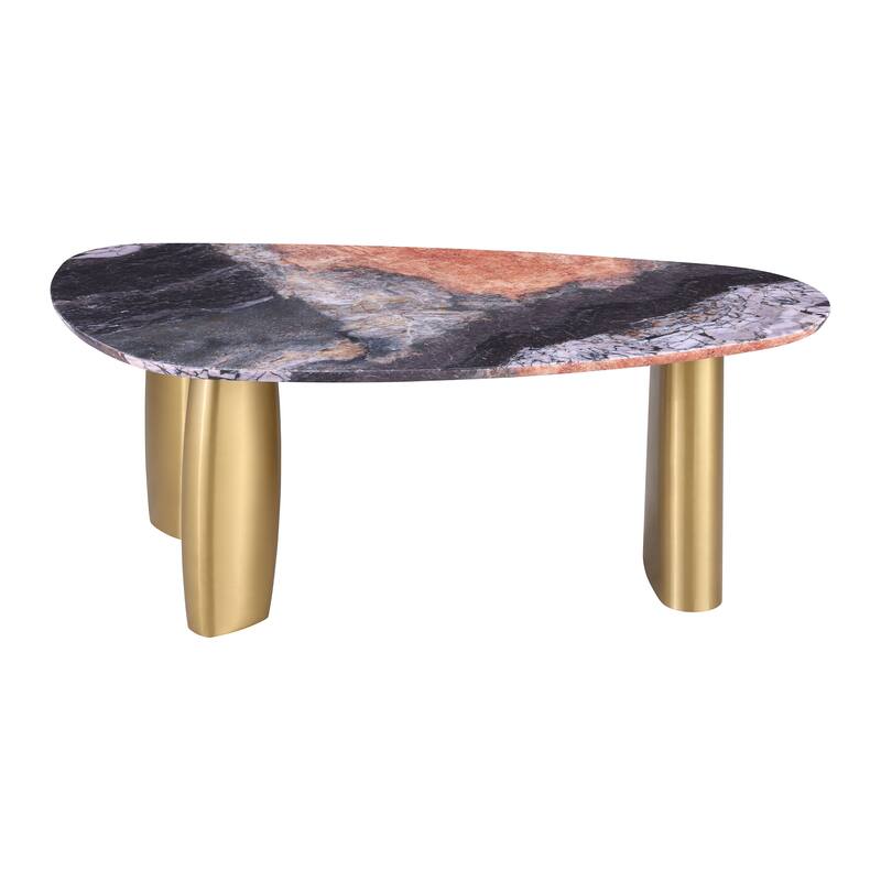 Furniture of America Luvien Modern 5-Piece Colorful Sintered Stone Top Oval Dining Table Set