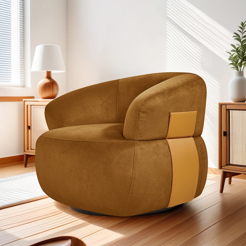 Kieon 33"W 360 Swivel Barrel Chair Modern Accent Chair Set of 2