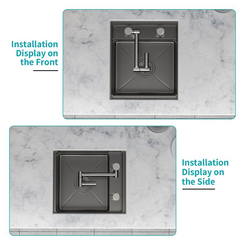 15" Undermount Bar Sink with Folding Faucet