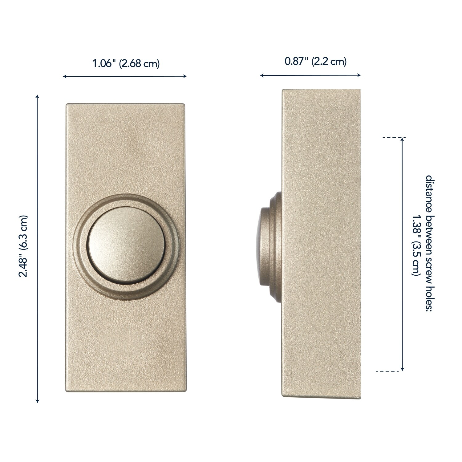 Heath Zenith Satin Nickel Wireless Push Doorbell Button