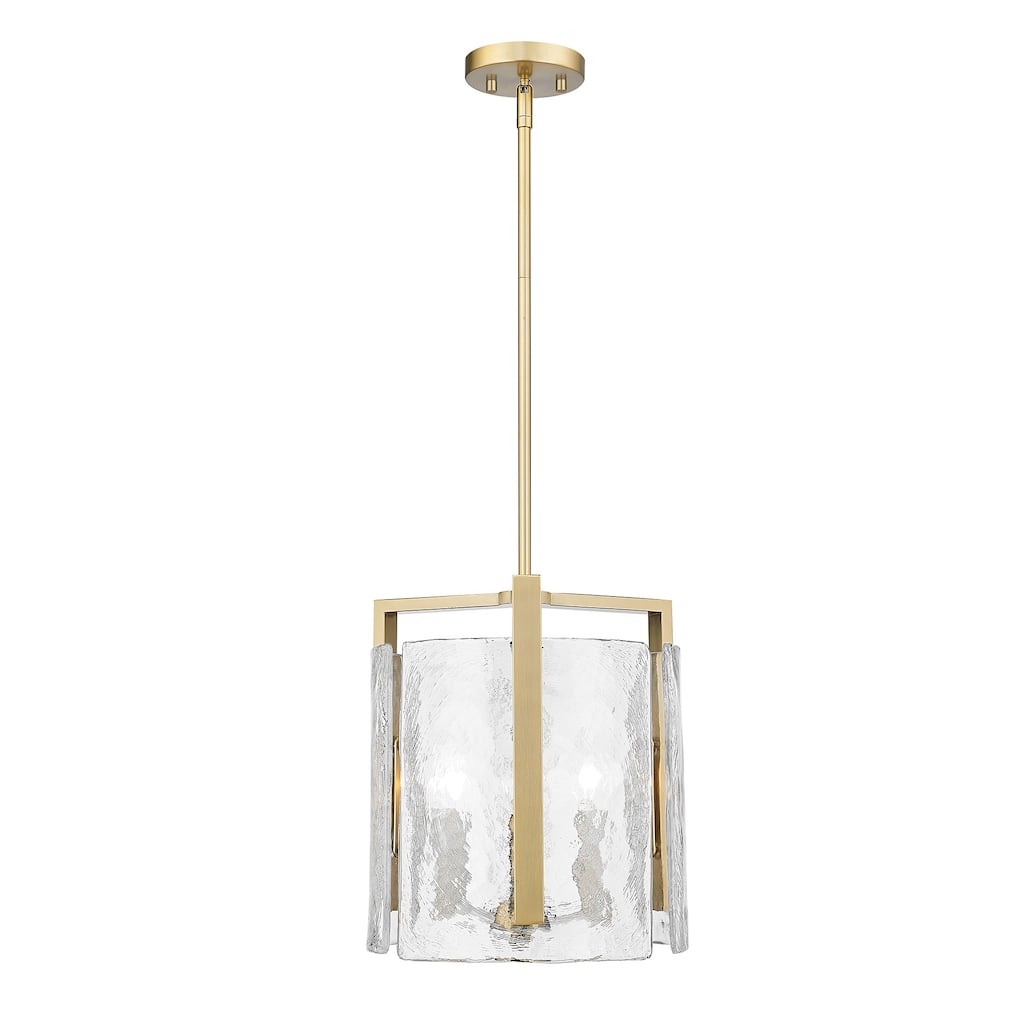 Aenon 13" Wide 3-Light Pendantwith Hammered Water Glass