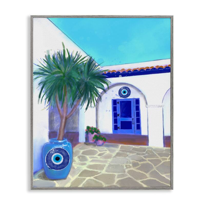 Stupell Tranquil Tropical Villa Framed Giclee Art Design By Matthew Piotrowicz - 11 x 14 - Grey