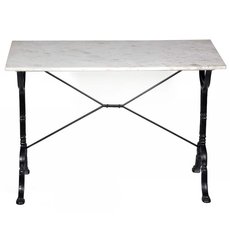 Marble Top Rectangular Bar Table - 42" - White and Black
