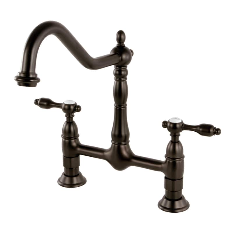 Kingston Brass Tudor Brass Double Handle Kitchen Faucet