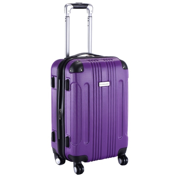 Shop GLOBALWAY Expandable 20&#39;&#39; ABS Luggage Carry on Travel Bag Trolley Suitcase Purple - On Sale ...