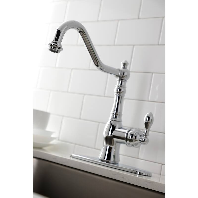 American Classic Single-Handle Kitchen Faucet with Brass Sprayer