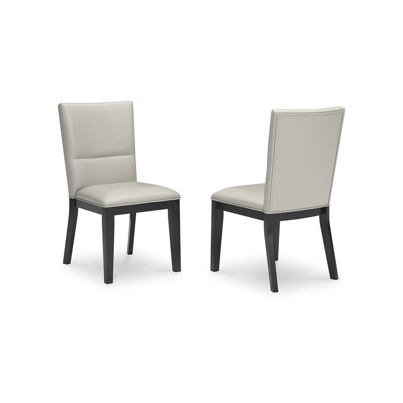 Signature Design by Ashley Glinari White/Black Dining Upholstered Side Chair (Set of 2) - 19.75" W x 24.5" D x 36.88" H