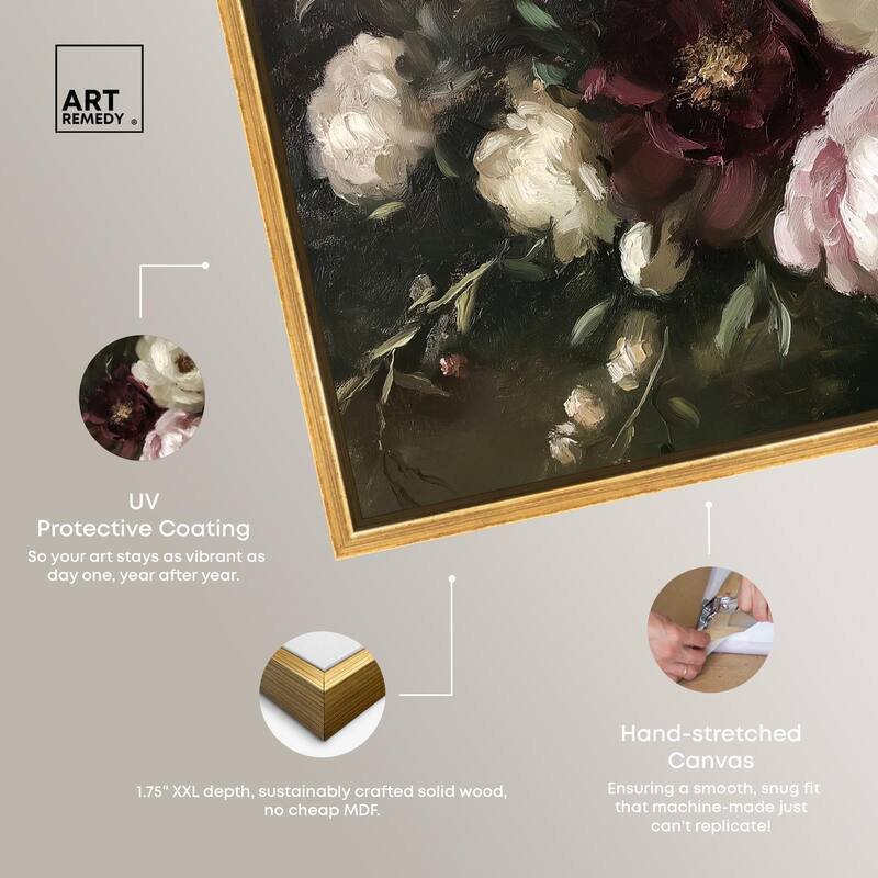 Peony Palette Nocturne Canvas by Art Remedy