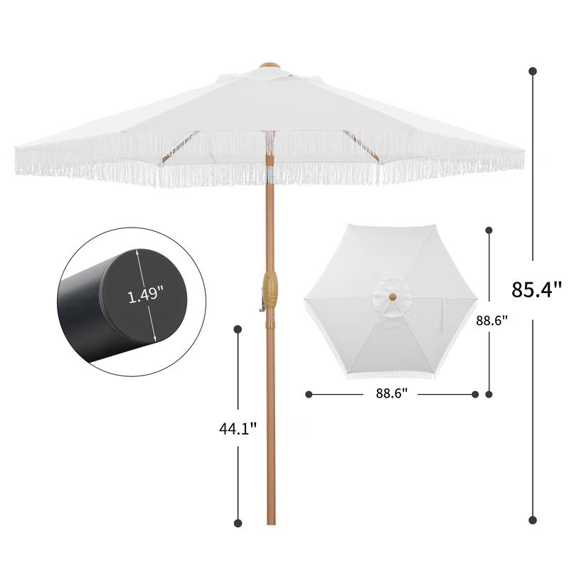 Autlaycil 7.5FT Patio Umbrella with Tilt and Crank