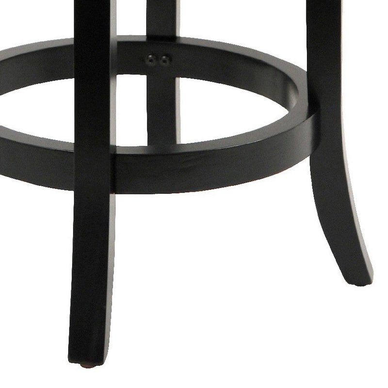 24 inch Swivel Counter Stool, Solid Wood - Black - 19.5 L x 18 W x 37.5 H Inches