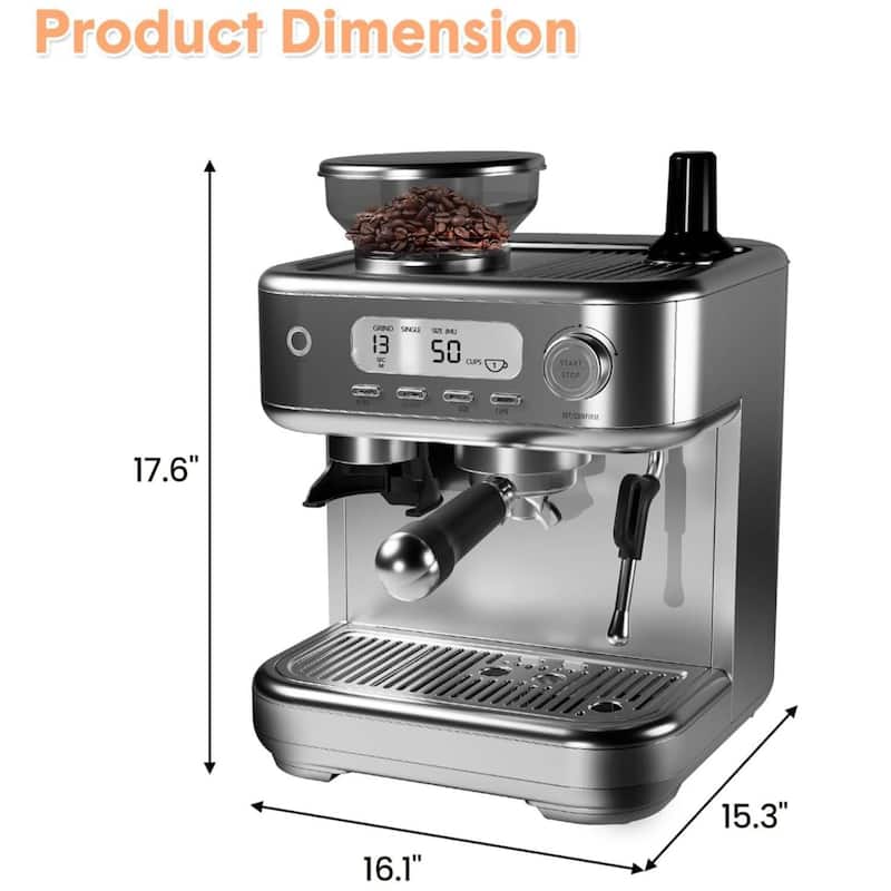 Automatic Espresso Maker, Coffee Machine Latte Cappuccino Macchiato for Home and Kitchen