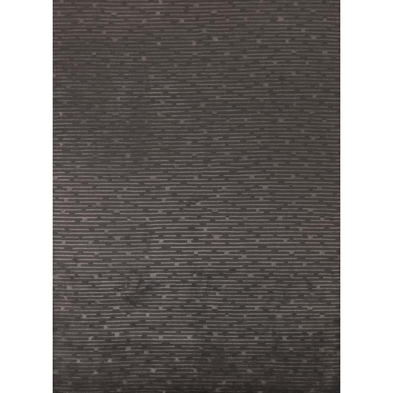 Striped Nepalese Oriental Area Rug Hand-Knotted Wool Carpet - 8'0" x 9'9"