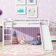 preview thumbnail 17 of 41, Twin Size Low Loft Bed with Slide, Ladder, Safety Guardrails, and Underbed Play and Storage Space for Boys Girls