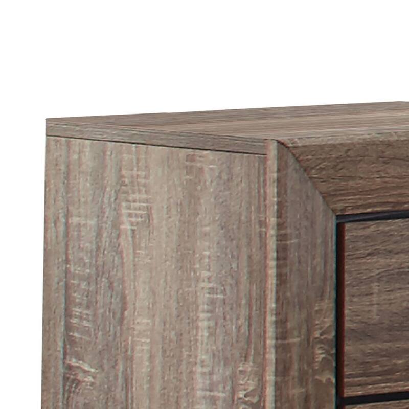 Brown 2 Drawer 23.5 in. W Nightstand with Sturdy Hardware and Ample Storage