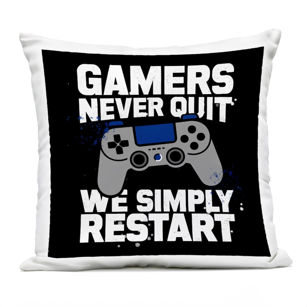 Stupell Gamers Never Quit Phrase Printed Outdoor Throw Pillow Design by Kim Allen