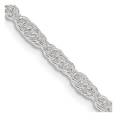 Curata 925 Sterling Silver 2.75mm Loose Rope Chain Necklace