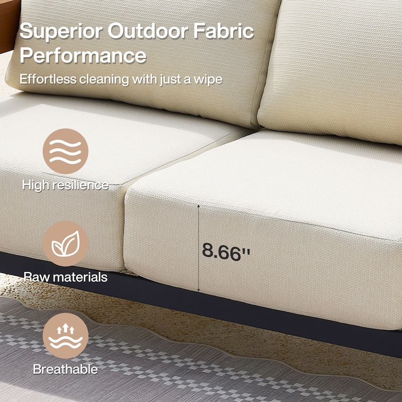 50.39'' Wide Outdoor Patio Sofa With Cushions