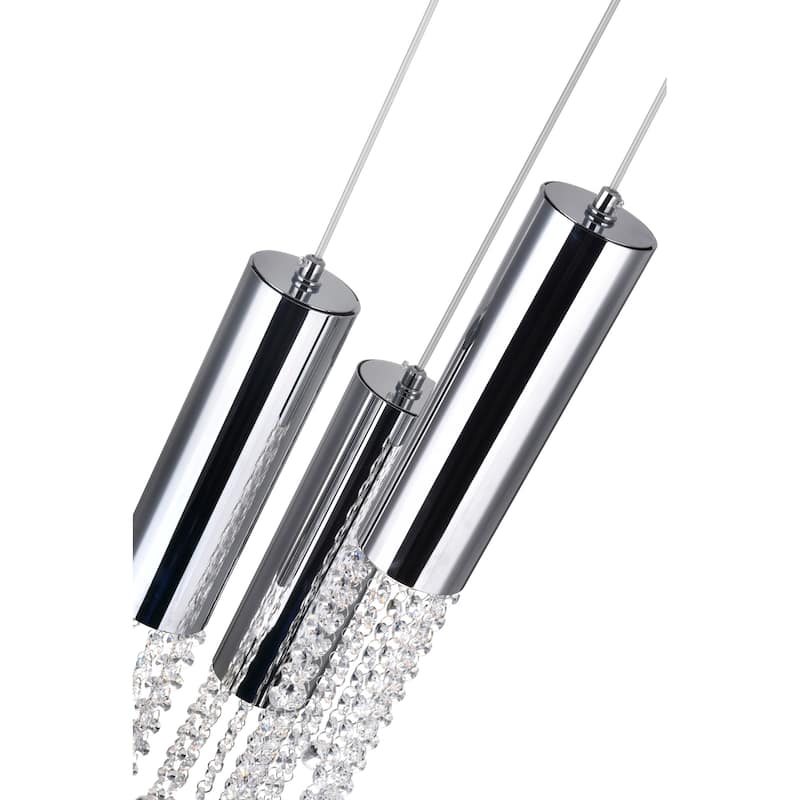 Extended 3 Light Down Mini Pendant With Chrome Finish