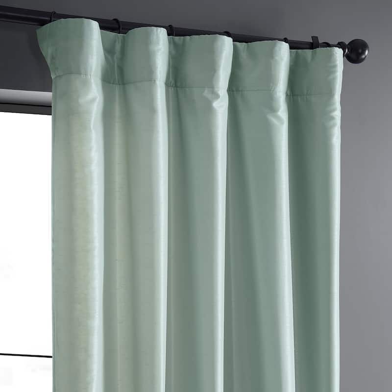 Exclusive Fabrics Vintage Textured Faux Dupioni Silk Room Darkening Curtains (1 Panel)
