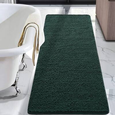 Luxury Bathroom Rug 24x60 Inches, Non Slip Shaggy Bath Rugs, Absorbent Chenille Bathroom Rugs, Washable Quick Dry Bath Mat