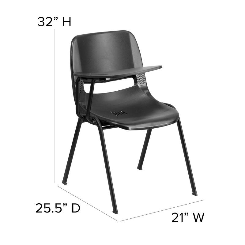 Ergonomic Shell Chair with Right Handed Flip-Up Tablet Arm