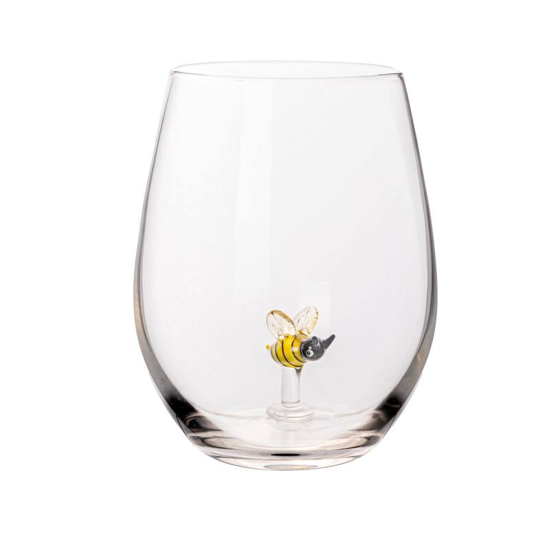 Stemless Wine Glass Set - 3.5"L x 3.5"W x 4.8"H