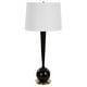 preview thumbnail 4 of 5, Uttermost Brielle Polished Black Table Lamp - 35"H, Shade 11"H x 16"Dia.