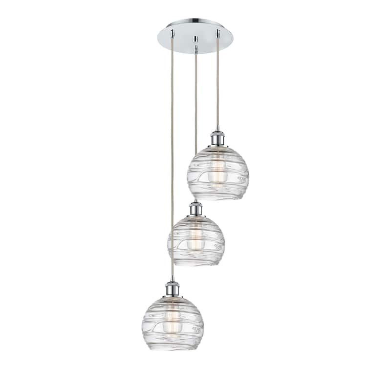 Innovations Lighting Athens Deco Swirl 3 Light 15" Multi-Pendant - Polished Chrome