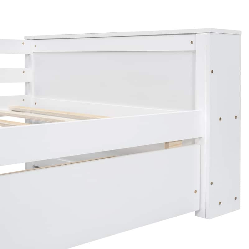 Twin Daybed with Storage Shelves & Drawers