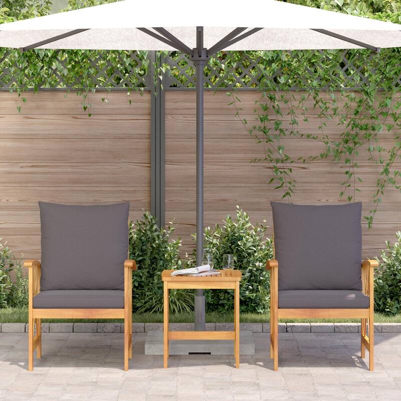 vidaXL Patio Furniture Set Patio Table and Chairs Dining Set Solid Acacia Wood - 23.2 x 26.4 x 32.7 in