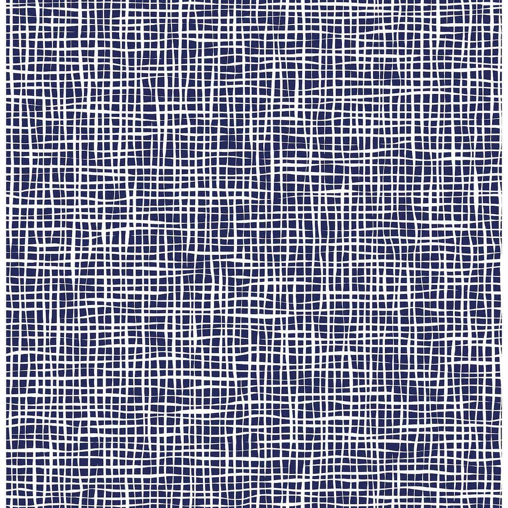 A-Street Prints Shanti Blue Grid Wallpaper