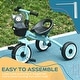preview thumbnail 45 of 48, Toddler Tricycle with Adjustable Seat, Fun Bell, Basket, and EVA Wheels for Kids 2-5 Years