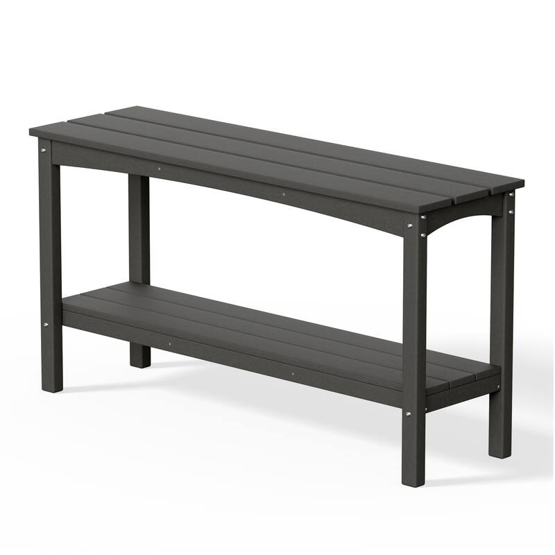 Laguna Hdpe All Weather Outdoor Patio Two Shelf Table