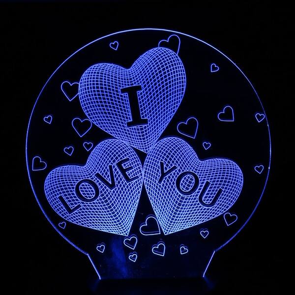 Shop Dc 5v Heart Shaped Pattern 3d Acrylic Led Night Light 7 Color