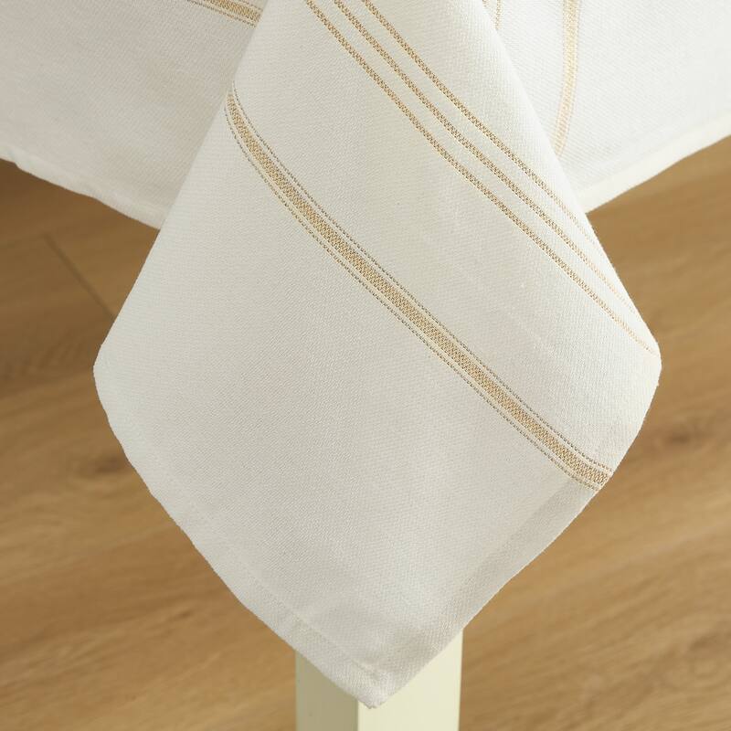 Solace Cotton Tablecloth - Ivory/Gold - 60X120