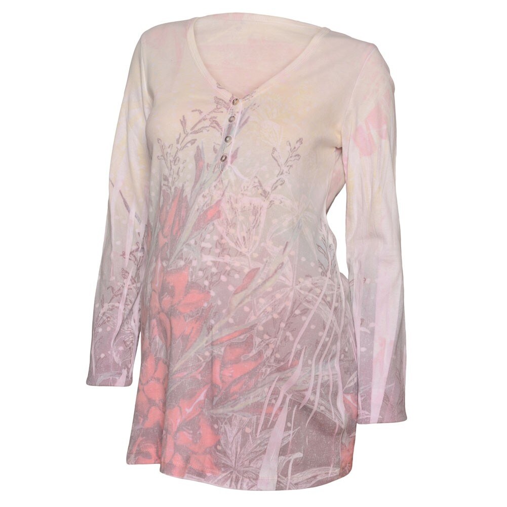 Shop Love My Belly Women S Pink Flower Print Long Sleeve Maternity
