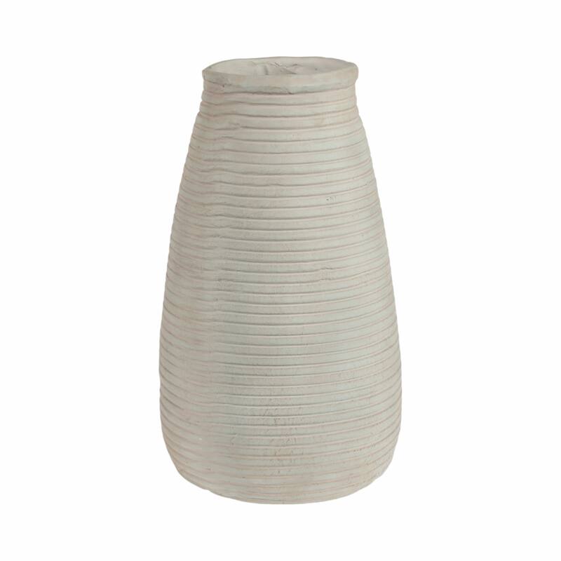 Decorative Ribbed Tall Vase for Home Decor - Minimalist Modern Flower Vase