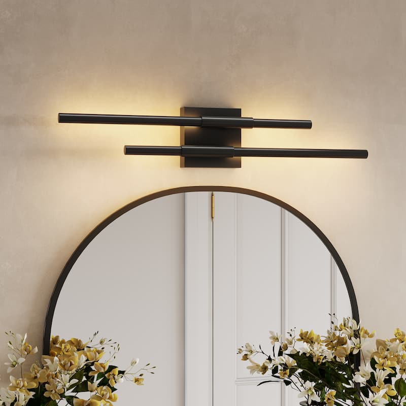 25'' Bathroom Vanity Light LED Fixtures Over Mirror Wall Sconce - Black