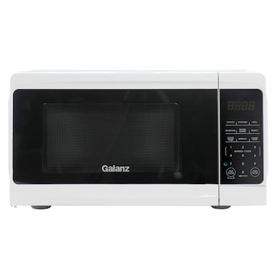 0.7 cu ft 700W Countertop Microwave Oven in White with One Touch Express Cooking