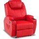 preview thumbnail 35 of 45, Mcombo Electric Power Recliner Chair with Massage and Heat, Faux Leather 7050 Red