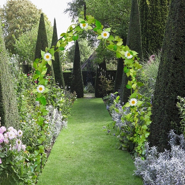 Costway 8'4'' High x 4'7'' Wide Steel Garden Arch Rose Arbor Climbing. Opens flyout.