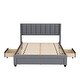 preview thumbnail 13 of 12, Modern Style Upholstered Platform Bed with 3 Storage Drawers