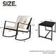 preview thumbnail 18 of 48, Pheap Outdoor Patio 3-piece Black/Brown Wicker Rocking Bistro Set by Havenside Home