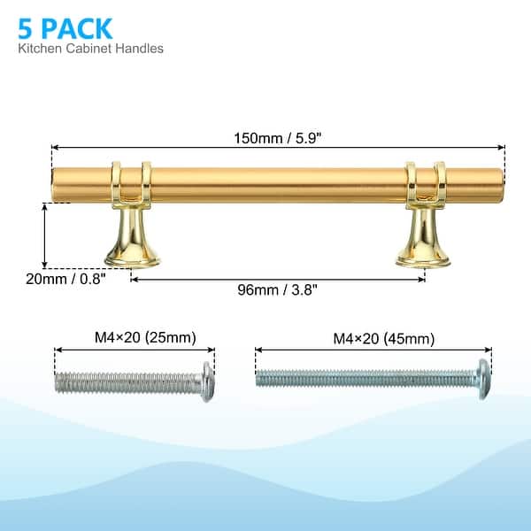 5 Pack Kitchen Cabinet Handles Gold Drawer Pulls Drawer Handles - Bed Bath  & Beyond - 39001064