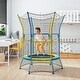 preview thumbnail 16 of 25, Mini Trampoline for Kids with Safety Enclosure Net and Foam Handles